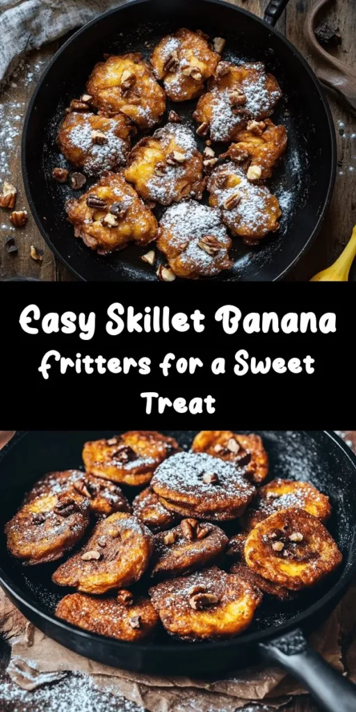 Indulge in these easy and delicious skillet banana fritters! With just a handful of ingredients like ripe bananas, flour, and cinnamon, this recipe is perfect for a sweet breakfast or snack. Simply mix, fry, and enjoy your golden brown fritters topped with powdered sugar, nuts, or chocolate chips for an extra treat. Ready in just 20 minutes, these banana fritters are sure to become a family favorite. Give them a try and savor every bite!