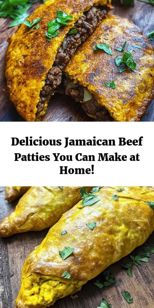 Indulge in the flavors of the Caribbean with these homemade Jamaican beef patties! This savory treat combines a golden, flaky dough with a deliciously spiced beef filling, featuring garlic, ginger, and a kick from Scotch bonnet pepper. Perfect for a snack or party appetizer, these patties are easy to make and bake to perfection. Serve them warm with your favorite dipping sauce for a truly authentic experience. Give this recipe a try and savor every bite!