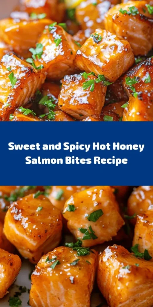 Savor the deliciousness of Hot Honey Salmon Bites, a perfect blend of sweet and spicy flavors! This easy recipe features tender salmon cubes marinated in a mix of hot honey, soy sauce, and spices, then baked to perfection. Ready in just 35 minutes, these bites are ideal as an appetizer or a fun main dish. Serve them warm with fresh lemon wedges and a sprinkle of parsley for an irresistible meal. Perfect for impressing your guests or enjoying a treat at home!