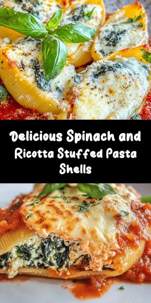 Dive into the delicious world of stuffed pasta with these Spinach & Ricotta Shells! Perfect for a family dinner or a cozy night in, this recipe combines creamy ricotta, fresh spinach, and melted mozzarella for a comfort food delight. Simply stuff jumbo shells with a savory filling, smother in marinara sauce, and bake until bubbly. Ready in just under an hour, this dish is as easy to make as it is to devour. Enjoy a taste of Italy at home!