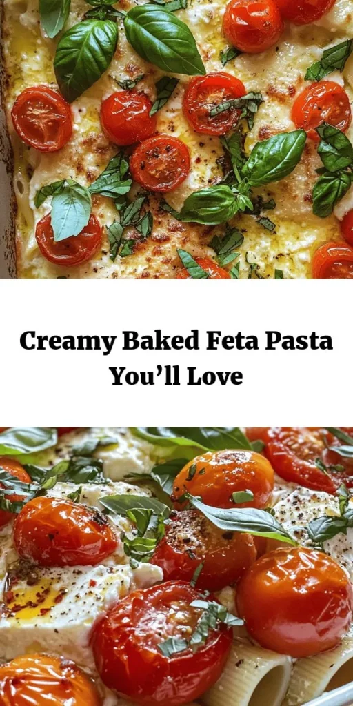 Elevate your pasta night with this scrumptious Baked Feta Pasta Delight! This easy recipe combines creamy feta cheese, juicy cherry tomatoes, and al dente pasta for a dish that’s bursting with flavor. With just a few simple ingredients like garlic, olive oil, and fresh basil, you can create a mouthwatering meal in just 40 minutes. Perfect for weeknight dinners or impressing guests, this dish is sure to be a favorite. Enjoy the creamy goodness!