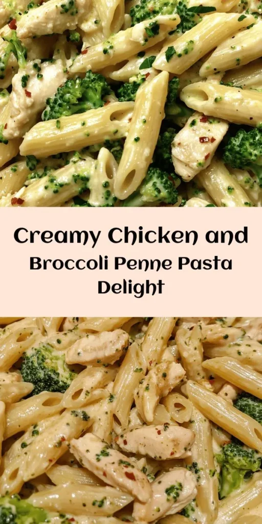 Try this mouthwatering creamy broccoli and chicken penne recipe for a delightful meal that's ready in just 30 minutes! With tender chicken, vibrant broccoli, and a rich Parmesan sauce, this dish is both comforting and easy to prepare. Perfect for busy weeknights, it's a crowd-pleaser that combines health and flavor in one bowl. Garnish with fresh parsley for that extra touch. Enjoy a delicious dinner that everyone will love!