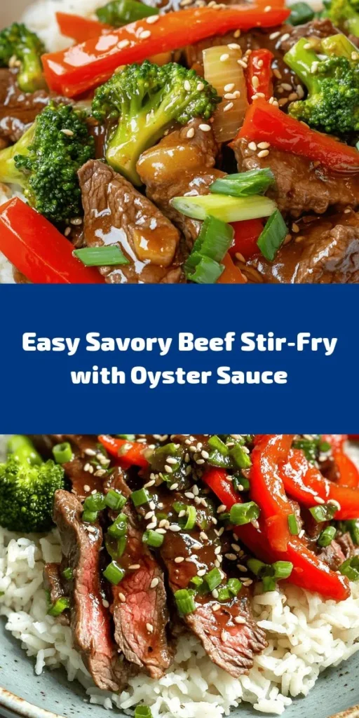 Indulge in this Savory Beef Delight with Oyster Sauce, a perfect weeknight dinner bursting with flavor! Tender beef sirloin is marinated in savory sauces and stir-fried with colorful veggies like red bell pepper and broccoli. This dish is not only delicious but also quick to make—all in about an hour. Serve it over fluffy jasmine rice and top with sesame seeds and green onions for a delightful finish. Your taste buds will thank you!