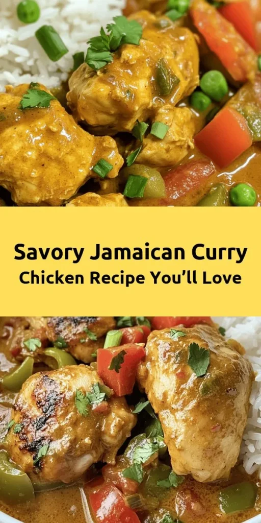 Dive into the vibrant flavors of Jamaica with this authentic curry chicken recipe! Perfectly spiced with Jamaican curry powder and allspice, this dish is a feast for the senses. The tender chicken simmers in a rich coconut milk and chicken broth blend, enhanced by the warmth of ginger, garlic, and a hint of Scotch bonnet pepper. Serve it with rice or roti for a true island experience. Easy to make and packed with flavor, it's perfect for any occasion!