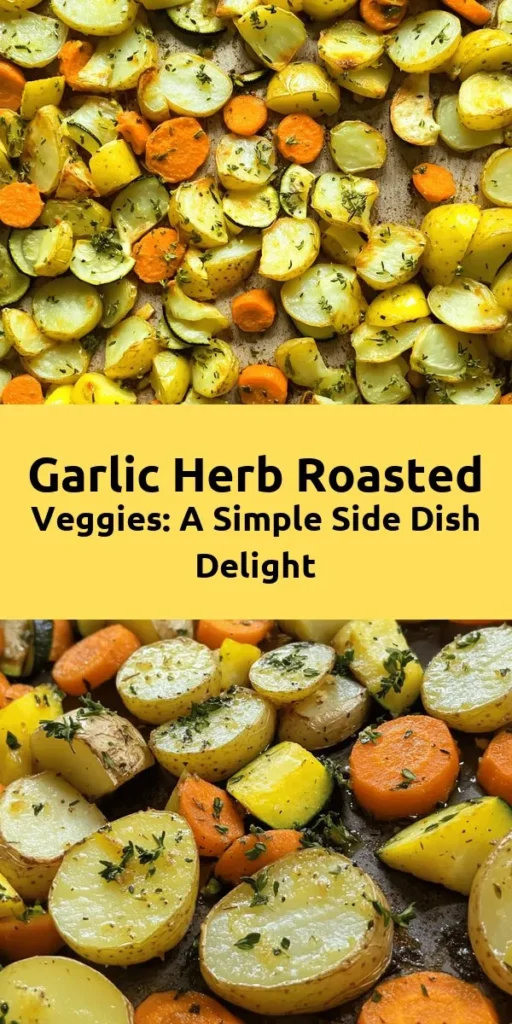 Elevate your dinner with these Garlic Herb Roasted Potatoes, Carrots, and Zucchini! This wholesome recipe brings together the earthy flavors of baby potatoes, sweet carrots, and tender zucchini, all tossed in a savory garlic herb blend. Perfectly roasted to golden perfection, this colorful dish is not only easy to make but also a delightful addition to any meal. Serve it warm with a sprinkle of fresh parsley for an added touch! Ideal for busy weeknights or family gatherings.