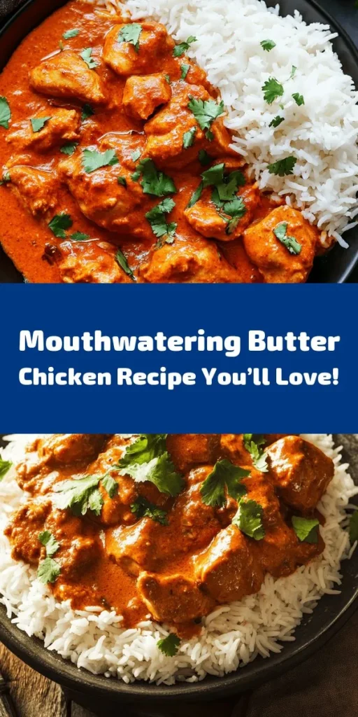 Cook up a delicious Butter Chicken Bliss that's sure to impress! This creamy and flavorful dish features tender marinated chicken simmered in a rich sauce made with spices, tomatoes, cream, and butter. Perfectly paired with fluffy basmati rice or warm naan, it's a comforting meal for any occasion. Easy to prepare in just 45 minutes, your family will love this dish. Don't forget to garnish with fresh cilantro for that extra touch!