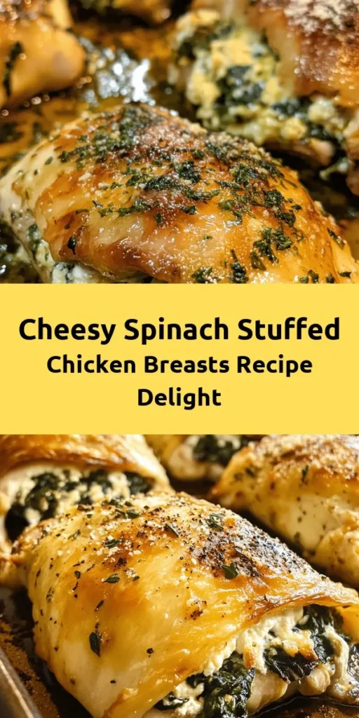Indulge in this delicious Savory Spinach and Cheese Stuffed Chicken Breast that’s sure to impress! With tender chicken filled with a creamy mixture of ricotta, mozzarella, and fresh spinach, this dish is packed with flavor. Perfect for dinner, it’s easy to prepare with just a few steps: create pockets in the chicken, stuff them with the cheesy filling, sear until golden, and bake to perfection. A delightful meal that nourishes the body and pleases the palate!