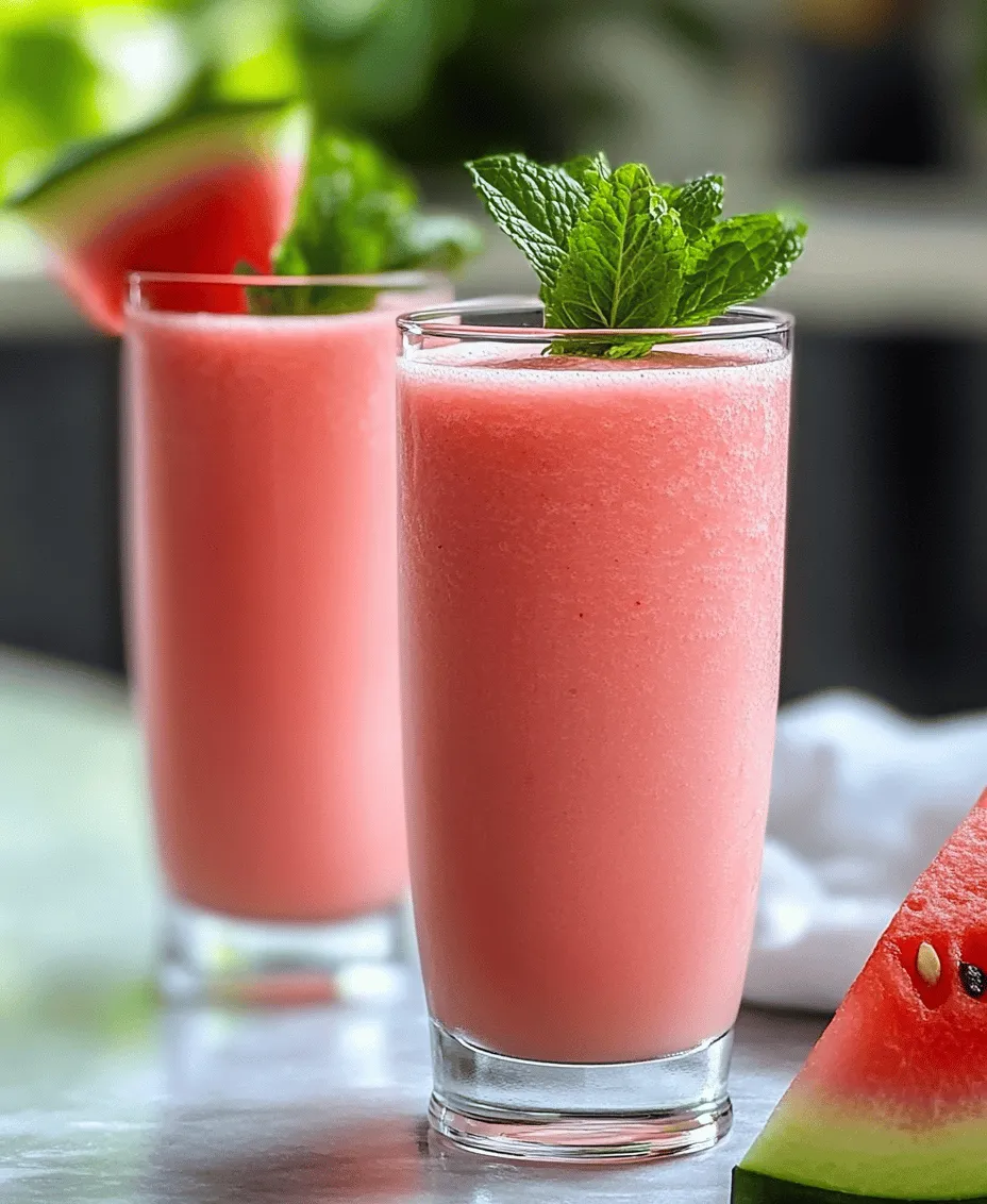 On a scorching summer day or during a hectic morning, nothing beats the refreshing taste of a smoothie. Among the myriad of smoothie options available, the Refreshing Watermelon Smoothie with Coconut Water stands out as a top choice. This delightful drink not only quenches your thirst but also revitalizes your senses with its vibrant flavors. The combination of hydrating watermelon, nutrient-rich coconut water, creamy frozen banana, and aromatic mint creates a symphony of taste that is both satisfying and energizing.