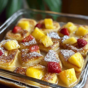 There’s something undeniably comforting about a warm, sweet breakfast that fills your home with tantalizing aromas. Enter the Sweet Hawaiian Roll French Toast Bake, a delightful twist on the classic French toast that is perfect for breakfast, brunch, or any special occasion. This dish takes the beloved Hawaiian rolls—known for their light texture and sweet flavor—and transforms them into a rich, custardy bake that brings the warmth of the tropics to your table.