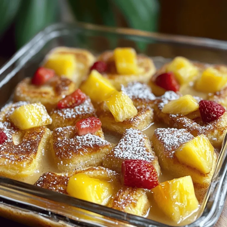 There’s something undeniably comforting about a warm, sweet breakfast that fills your home with tantalizing aromas. Enter the Sweet Hawaiian Roll French Toast Bake, a delightful twist on the classic French toast that is perfect for breakfast, brunch, or any special occasion. This dish takes the beloved Hawaiian rolls—known for their light texture and sweet flavor—and transforms them into a rich, custardy bake that brings the warmth of the tropics to your table.