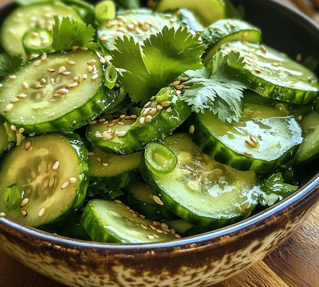 Welcome to the world of vibrant flavors and refreshing dishes with our Crunchy Asian Cucumber Delight! This salad is not just a side dish; it's a celebration of fresh ingredients, making it perfect for summer barbecues, picnics, or as a crisp accompaniment to grilled meats and fish. Its zesty, tangy, and slightly sweet flavor profile brings a delightful contrast to heavier meals, making it a versatile option for various occasions.