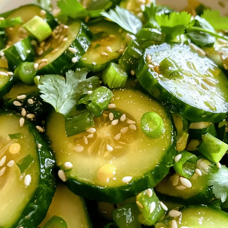 Welcome to the world of vibrant flavors and refreshing dishes with our Crunchy Asian Cucumber Delight! This salad is not just a side dish; it's a celebration of fresh ingredients, making it perfect for summer barbecues, picnics, or as a crisp accompaniment to grilled meats and fish. Its zesty, tangy, and slightly sweet flavor profile brings a delightful contrast to heavier meals, making it a versatile option for various occasions.