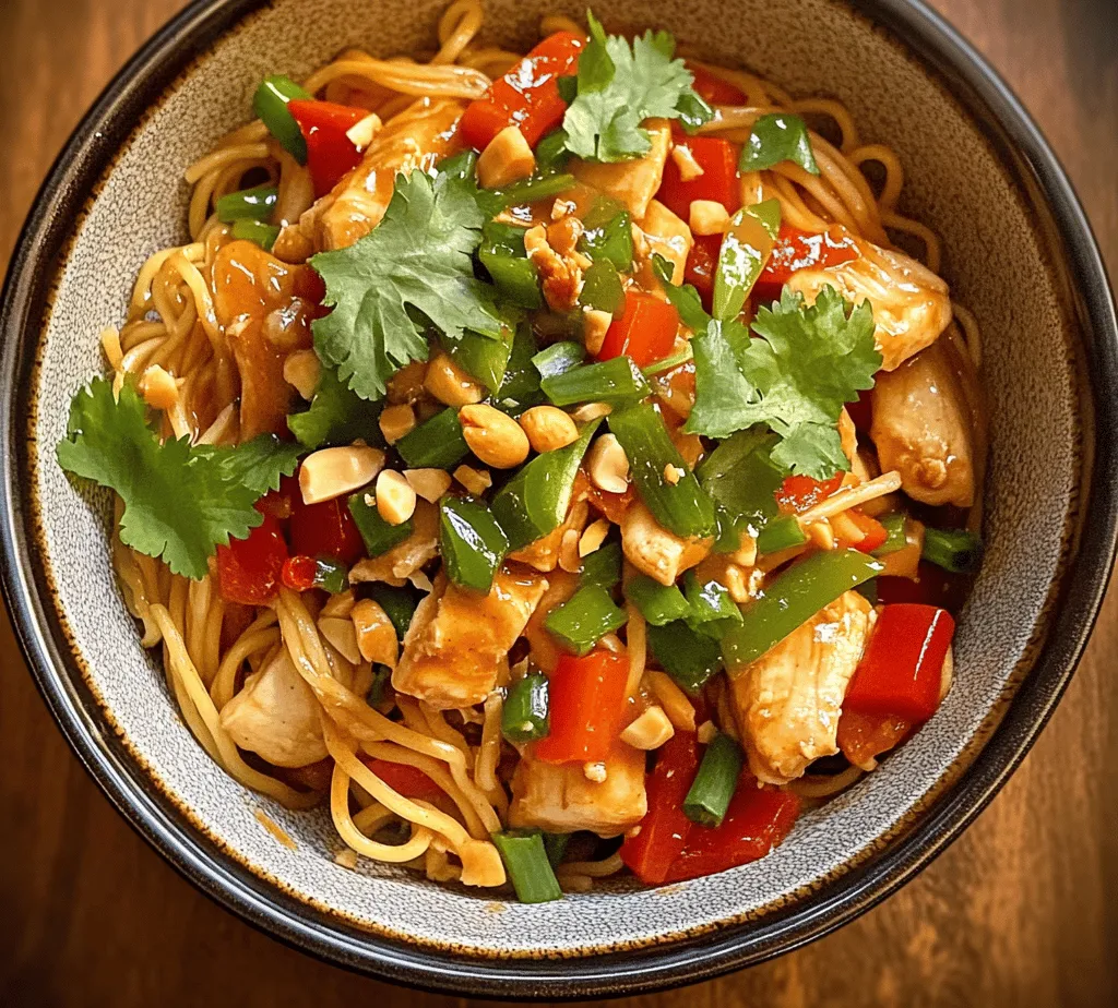 Kung Pao Chicken Noodles is a delightful dish that marries the bold flavors of traditional Chinese Kung Pao chicken with the comforting embrace of noodles. This fusion creates a culinary experience that's both familiar and exciting, perfect for those seeking a quick weeknight meal or an impressive dish for entertaining guests. The vibrant mix of spices, textures, and colors not only makes for an appealing plate but also offers a delicious balance that pleases the palate.