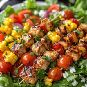 When it comes to summer dining, nothing beats the appeal of BBQ Chicken Skewer Salad. This dish masterfully combines succulent grilled chicken with vibrant, fresh vegetables, creating a salad that is not only delicious but also satisfying. The smoky flavor from the barbecue sauce paired with crisp greens and colorful veggies makes for a visually stunning and mouthwatering meal.