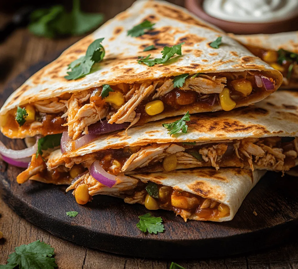 To fully appreciate the BBQ Chicken Quesadilla, it's essential to understand what a quesadilla is and its historical roots. A quesadilla is a traditional Mexican dish that consists of a tortilla filled with cheese and various other ingredients, which is then folded in half and cooked until golden and crispy. The origins of the quesadilla can be traced back to the colonial period in Mexico, where it began as a simple meal made with corn tortillas and cheese, often enjoyed by farmers and laborers.