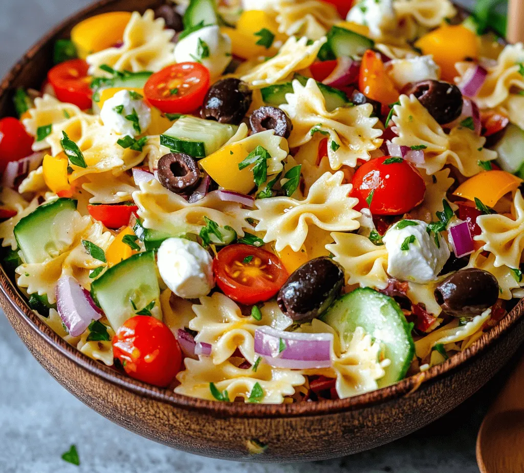 Pasta salads have long held a beloved place in culinary traditions around the world, celebrated for their ease of preparation and versatility. These delightful dishes can be found in various cuisines, ranging from classic Italian combinations to vibrant Mediterranean mixes, each offering a unique twist on the base of pasta. One such standout is the Bow Tie Pasta Salad Delight, a dish that not only pleases the palate but also showcases a beautiful array of colors and textures.