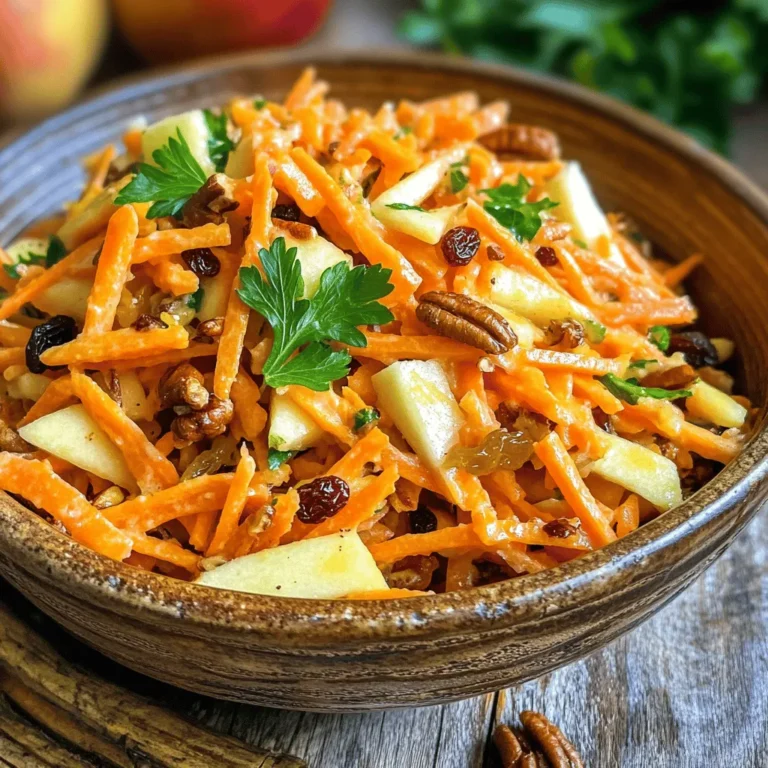 In the realm of salads, the Crunchy Carrot & Apple Delight stands out as a vibrant and satisfying option that perfectly balances taste and nutrition. This invigorating dish combines the sweetness of apples with the earthy crispness of carrots, offering a refreshing twist that can be enjoyed as a side or a light meal. As more people seek out healthy options for their diets, this salad emerges as a favorite for its simplicity, flavor, and versatility.