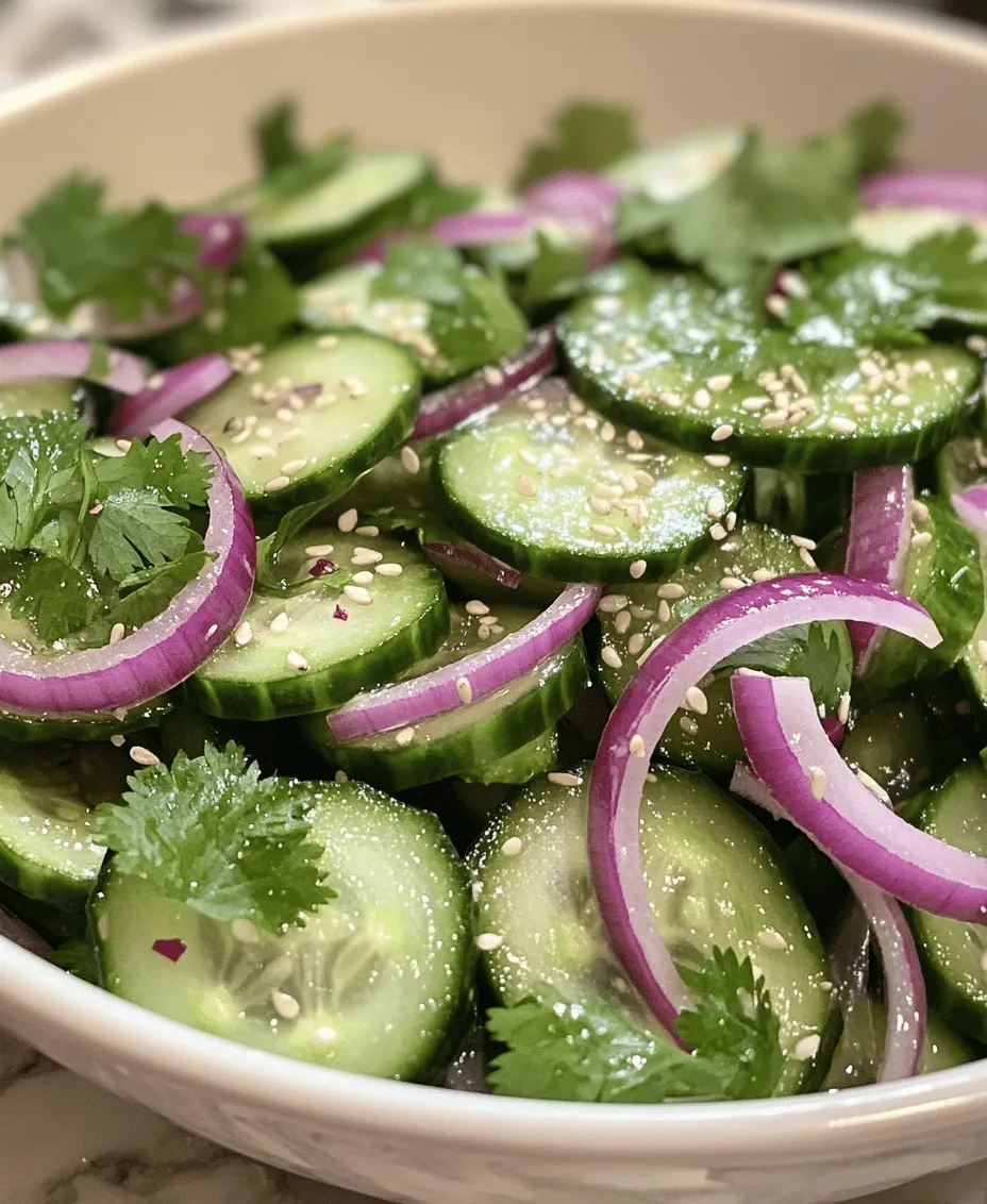 The Refreshing Asian Cucumber Salad is not just a dish; it’s a celebration of freshness and flavor that brings a burst of energy to your table. This salad serves as a versatile side dish, perfect for complementing any Asian-inspired meal or simply as a light snack on a warm day. Its crisp texture and vibrant flavors make it a favorite among food enthusiasts, providing both satisfaction and nourishment.