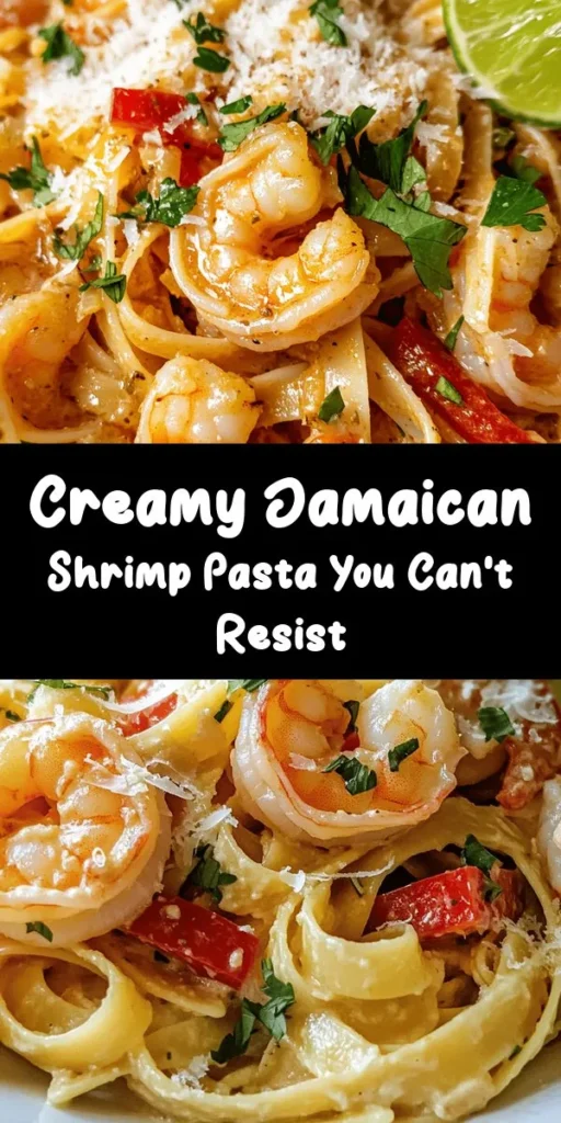 Indulge in the flavors of the Caribbean with this Jamaican Shrimp Pasta, a creamy and vibrant dish that’s sure to impress! Perfectly cooked pasta is tossed with succulent shrimp, sautéed veggies, and a rich coconut milk sauce infused with allspice and paprika. Topped with fresh cilantro and a squeeze of lime, this recipe is simple yet delightful. Quick to prepare, it's ideal for a weeknight dinner or a special occasion. Dive into this tropical escape today!