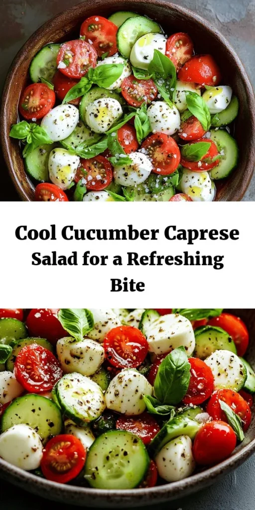 Dive into summer with this refreshing Cucumber Caprese Salad! Loaded with crunchy cucumbers, juicy cherry tomatoes, and creamy mozzarella, it's a delightful dish that comes together in just 15 minutes. Tossed with a simple olive oil and balsamic dressing, this salad bursts with flavor and is perfect as a side or light lunch. Add a touch of honey for a sweet twist. Enjoy a bowl of freshness that’s easy to make and irresistibly tasty!