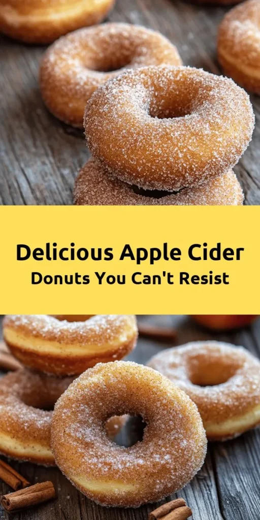 Fall in love with these irresistible Apple Cider Donuts! Perfectly spiced and oh-so-fluffy, these homemade treats are easy to make and wonderful for sharing. With a delightful reduced apple cider flavor and a cinnamon-sugar coating, they’re ideal for cozy mornings or afternoon snacks. Simply mix, bake, and enjoy warm with your favorite beverage. This recipe yields about 12 delicious donuts—perfect for a family gathering or a sweet indulgence!