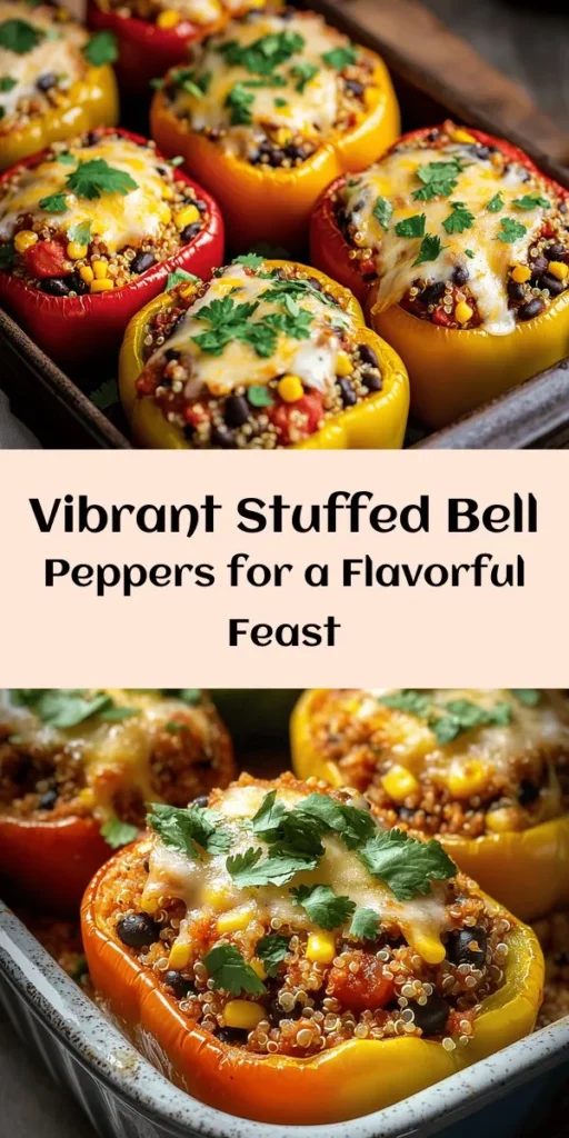 Bring vibrant flavors to your table with these easy stuffed bell peppers! Bursting with healthy ingredients like quinoa, black beans, and corn, this colorful dish is perfect for a weeknight meal or entertaining guests. Simply sauté your veggies, mix in spices, and fill the peppers with a cheesy goodness. Bake until golden for a satisfying and healthy dinner everyone will love. Try this fun recipe and enjoy a burst of flavor in every bite!