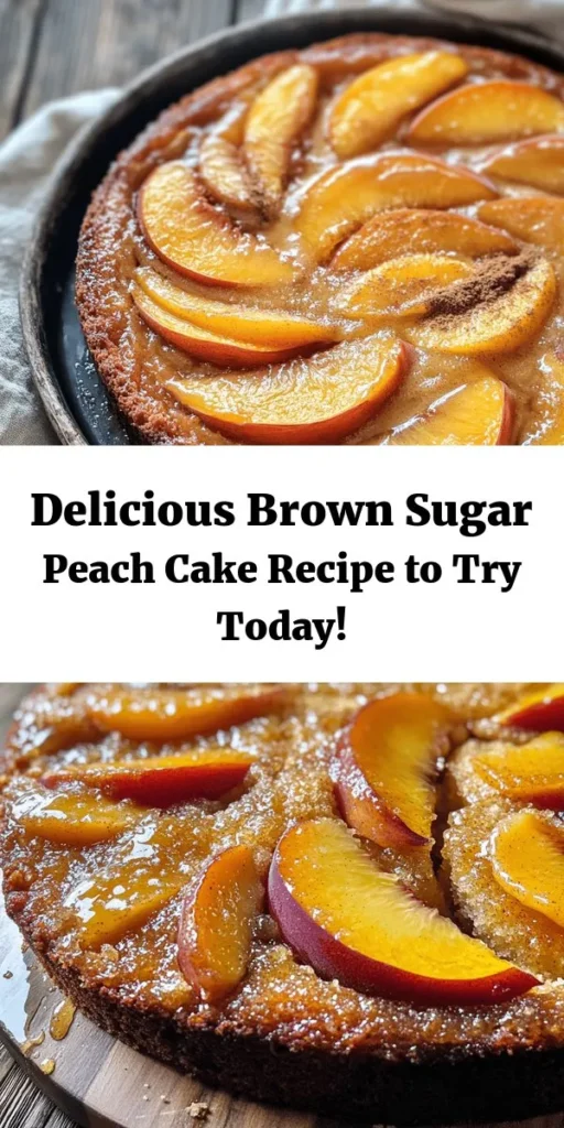 Indulge in the delightful flavors of summer with this Easy Brown Sugar Peach Cake! Bursting with juicy peaches and a hint of cinnamon, this cake is perfect for any occasion. With a simple mix of brown sugar, butter, and spices, it's a breeze to prepare. Just cream the ingredients, mix in the peaches, and bake to golden perfection. Serve warm or with a scoop of ice cream for a sweet treat everyone will love. Perfect for sharing or enjoying alone! #PeachCake #Baking #Dessert