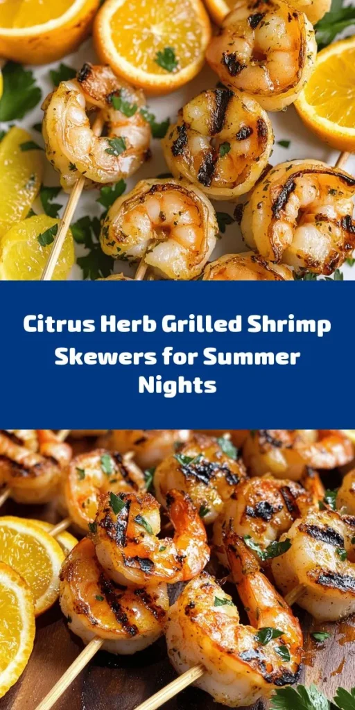 Elevate your summer dinners with these Grilled Citrus Herb Shrimp Skewers! With juicy shrimp marinated in zesty orange and lemon juices, garlic, and smoked paprika, this dish is bursting with flavor. Perfect for a quick meal, just marinate for 15 minutes, grill for a few, and serve with fresh parsley. Enjoy them solo or alongside rice or a salad for a delightful feast. Easy, tasty, and perfect for those warm evenings!