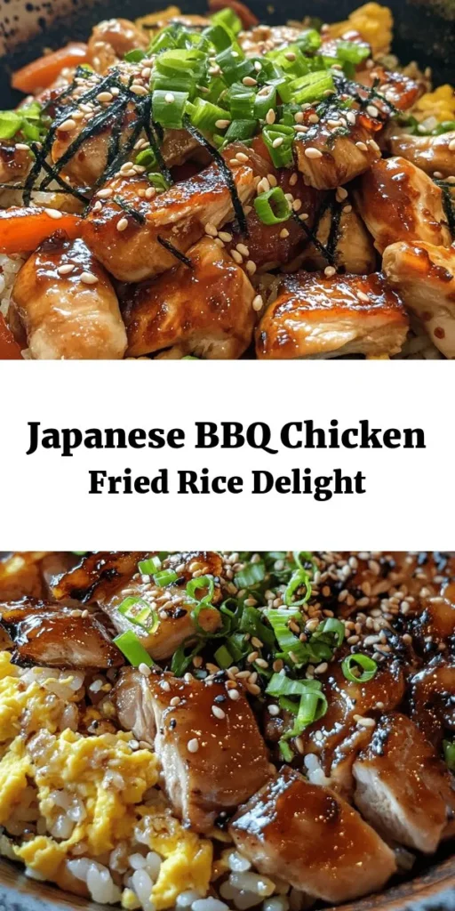 Indulge in the ultimate Japanese BBQ Chicken Fried Rice Extravaganza! This savory dish features tender chicken thighs marinated in Yakitori sauce, seasoned with soy sauce, and blended with colorful mixed veggies. Tossed with day-old jasmine rice, scrambled eggs, and garnished with sesame seeds and optional nori strips, it’s a delicious one-pan meal ready in just 30 minutes. Perfect for busy weeknights or a fun dinner idea—your taste buds will thank you!