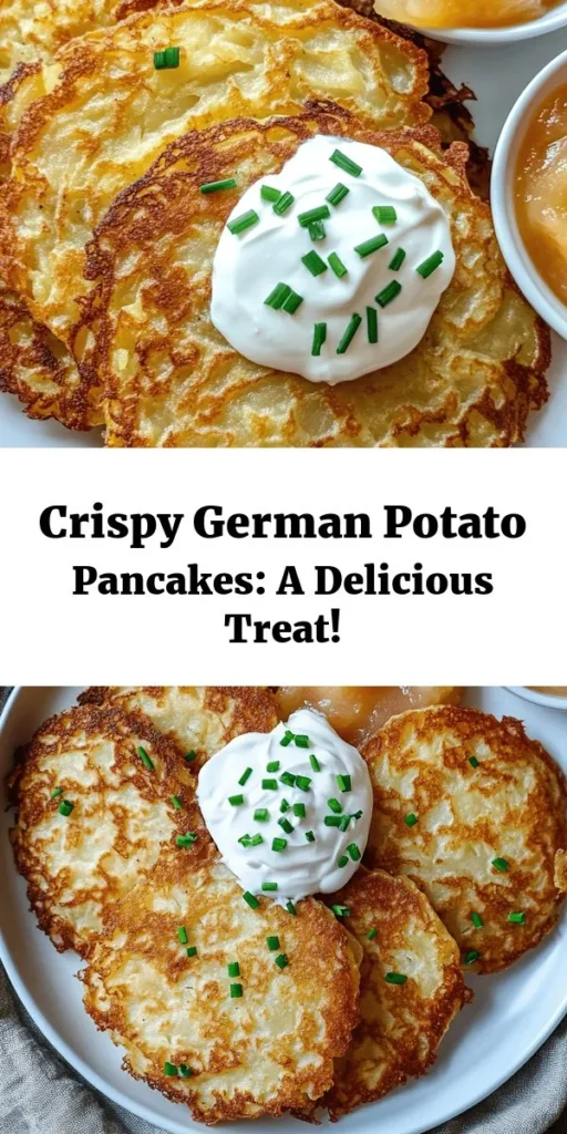 Discover the taste of Germany with these authentic potato pancakes, or Reibekuchen! Made with just a few simple ingredients, they are crispy on the outside and tender on the inside. Perfect for any meal, these delicious pancakes can be served with applesauce, sour cream, or fresh chives. Follow our easy recipe for a delightful treat that brings a taste of tradition right to your kitchen. Enjoy the perfect blend of flavors in every bite!