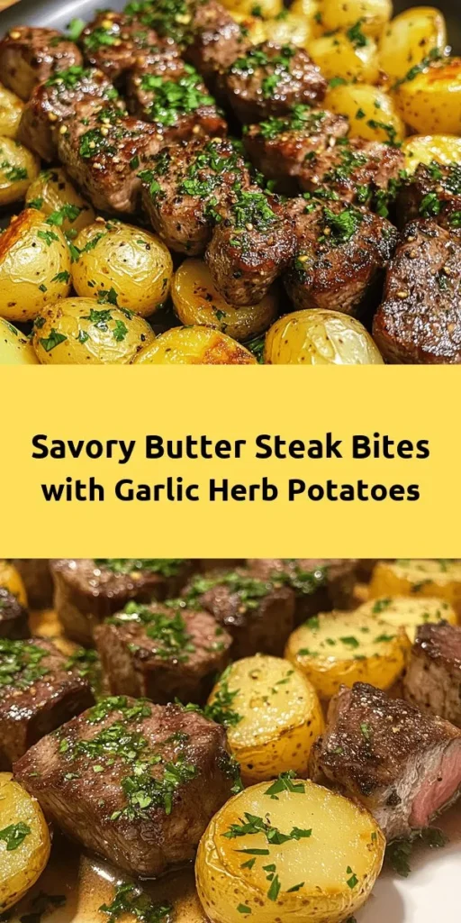 Indulge in the deliciousness of Butter Steak Bites paired with Garlic Herb Potatoes! This easy recipe features tender sirloin steak cubes cooked to perfection with aromatic garlic and fresh herbs, served alongside crispy oven-roasted baby potatoes. Perfect for a weeknight meal or special occasion, it’s packed with flavor and takes just 45 minutes to make. Elevate your dinner with this delightful dish that’s sure to impress family and friends!
