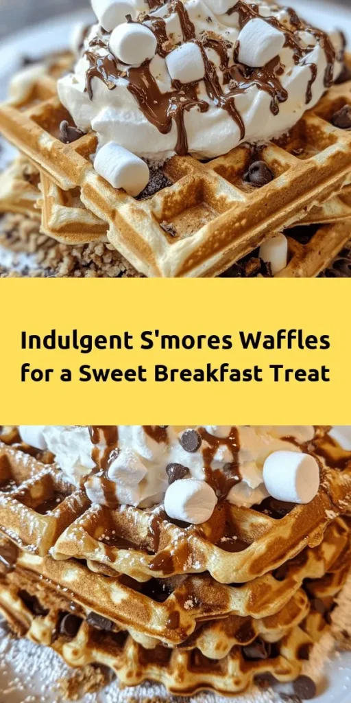 Treat yourself to the ultimate breakfast with these indulgent S’mores Waffles! This delightful recipe combines fluffy waffles with gooey chocolate chips and mini marshmallows for that classic campfire flavor. Ready in just 20 minutes, it’s perfect for a cozy brunch or a fun family breakfast. Top it off with crushed graham crackers and whipped cream for an extra touch of sweetness. Don’t miss out on this delicious twist on a favorite treat!