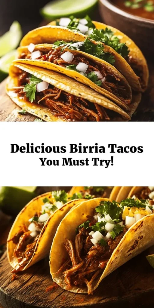 Discover the ultimate comfort food with my favorite Birria Tacos! These mouthwatering tacos feature tender, flavorful beef cooked low and slow in a rich chili sauce, served on soft corn tortillas. Top them off with fresh onion, cilantro, and crumbled queso for an irresistible bite. Perfect for gatherings or a cozy night in, don’t forget the lime wedges and dipping broth! Get ready to impress your friends and family with this delicious dish.