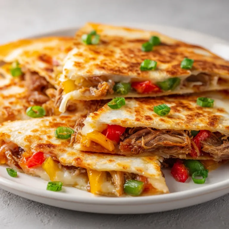 Pork Teriyaki Quesadilla Delight combines the savory flavors of tender shredded pork marinated in sweet and tangy teriyaki sauce with a delightful cheesy filling, all encased in crispy flour tortillas. This dish is perfect for a quick weeknight dinner, a fun family meal, or even a delicious party appetizer that will please both kids and adults alike. With its tantalizing taste, vibrant colors, and satisfying crunch, this quesadilla variation elevates traditional quesadillas into a gourmet experience.