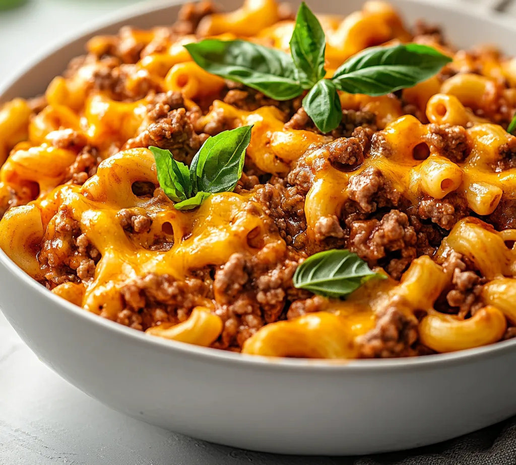 Savory Beefaroni Extravaganza is a delightful dish that brings comfort and flavor to the table. Combining the savory goodness of ground beef with a rich tomato sauce and tender elbow macaroni, this dish appeals to both children and adults alike. It’s an ultimate comfort food that can be enjoyed on weeknights or served during a cozy family gathering. This easy-to-make meal embodies warmth and satisfaction in every bite, perfect for those who crave hearty flavors that remind them of home-cooked meals.