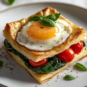 Delve into the delicious world of Baked Eggs Napoleon with Spinach and Ricotta, a dish that masterfully combines delicate layers of puff pastry with fresh ingredients for an elegant yet simple meal. This recipe is ideal for brunches, special occasions, or everyday dining. The contrast between the flaky pastry and creamy filling creates a delightful experience for your taste buds, making it a standout dish.