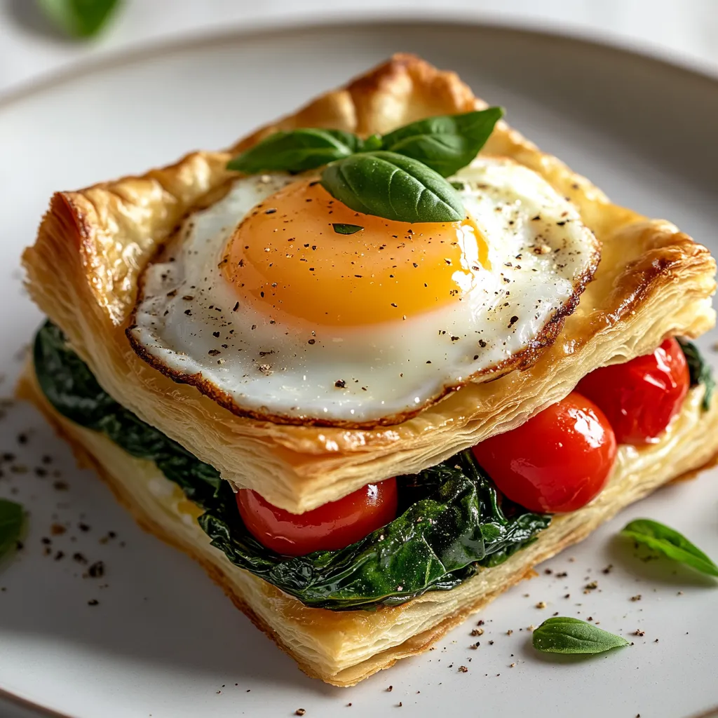Delve into the delicious world of Baked Eggs Napoleon with Spinach and Ricotta, a dish that masterfully combines delicate layers of puff pastry with fresh ingredients for an elegant yet simple meal. This recipe is ideal for brunches, special occasions, or everyday dining. The contrast between the flaky pastry and creamy filling creates a delightful experience for your taste buds, making it a standout dish.