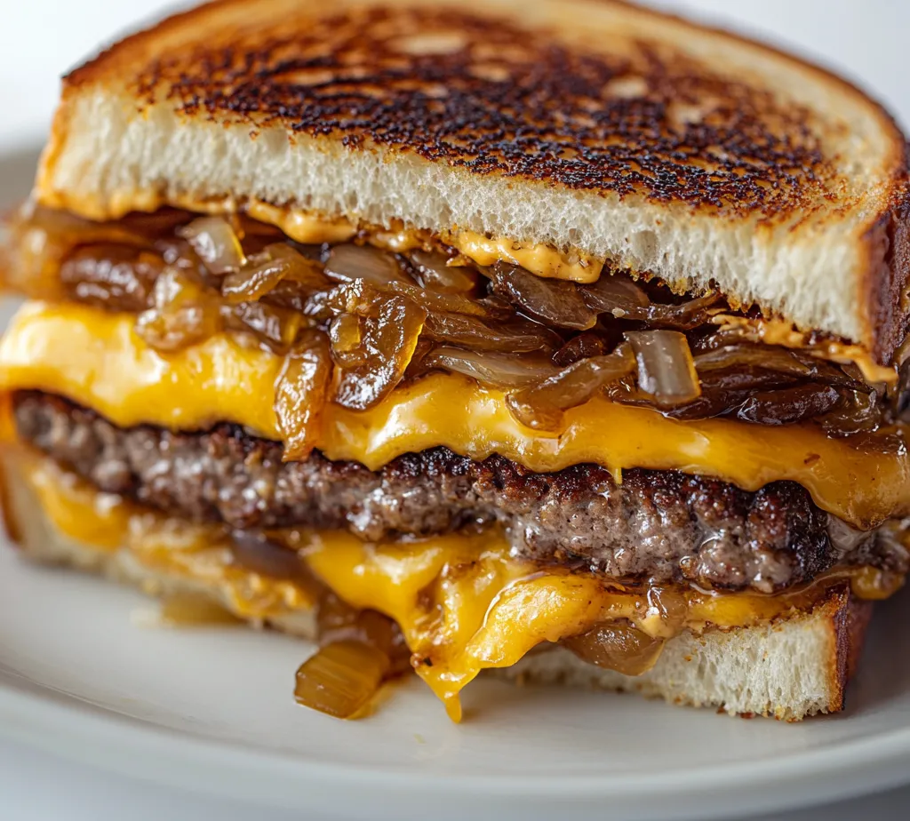 A patty melt is a delightful fusion of classic burger and grilled cheese, bringing together the rich flavors of ground beef, melted cheese, and caramelized onions, all nestled between two slices of crispy rye bread. This recipe is elevated with a special homemade sauce that adds a creamy, tangy touch, making it an unforgettable meal. Whether you're preparing a comforting dinner for two or impressing guests, this patty melt recipe is easy to follow and packed with flavor.