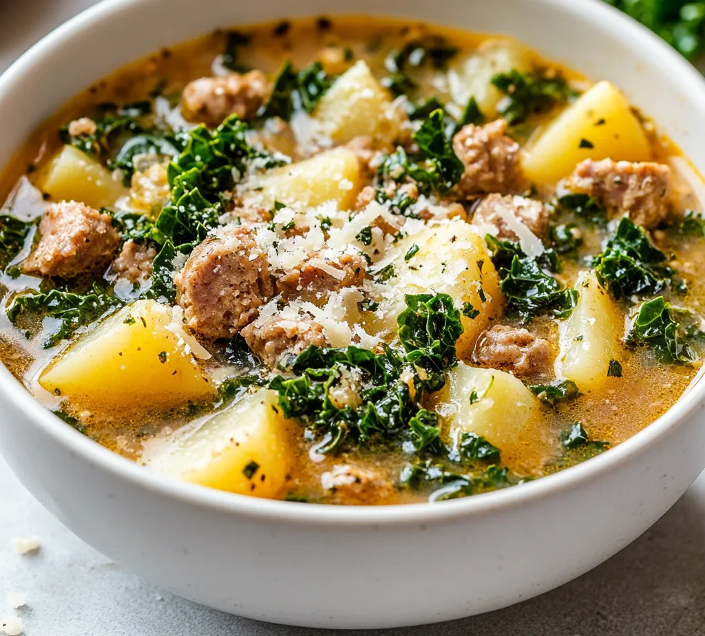 Explore the comforting flavors of a classic Italian dish with a healthy twist: Wholesome Slow Cooker Zuppa Toscana Soup. This hearty soup is ideal for chilly evenings, blending robust ingredients for a delightful meal that requires minimal effort. Discover how the combination of savory sausage, tender potatoes, and vibrant kale can create a satisfying experience for the whole family. This unique version of Zuppa Toscana swaps traditional cream for almond milk and uses Italian turkey sausage, making it a lighter yet equally satisfying alternative. Not only does the use of these wholesome ingredients contribute to a delicious flavor profile, but it also enhances the nutritional value of a beloved comfort food.