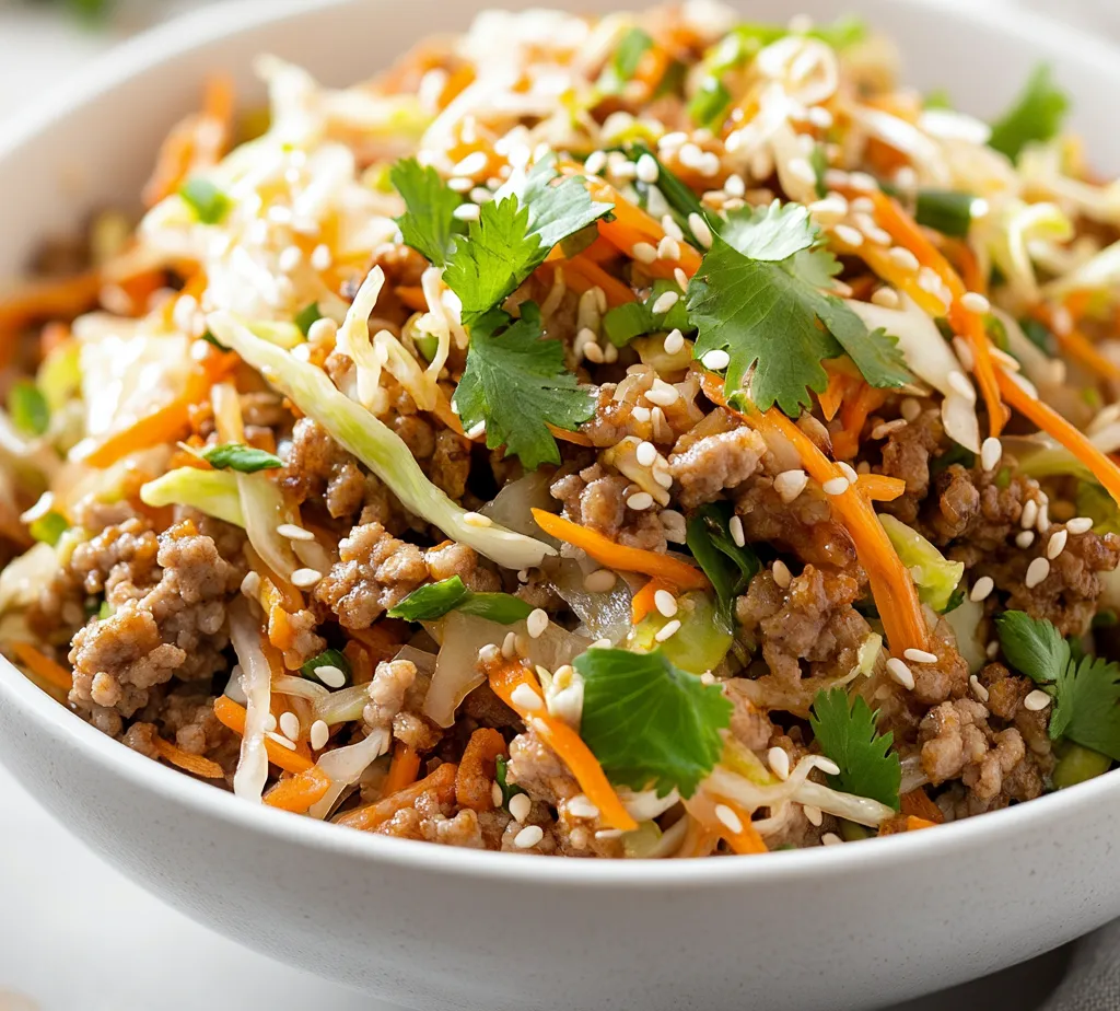 Asian-inspired dishes have gained immense popularity for their unique flavors, fresh ingredients, and satisfying textures. Egg Roll in a Bowl Delight is a fantastic representation of this trend, offering a delightful twist on traditional egg rolls. This dish encapsulates all the savory goodness without requiring the tedious task of wrapping and frying. It’s an uncomplicated yet satisfying meal that brings together ground meat, a vibrant medley of vegetables, and aromatic seasonings.