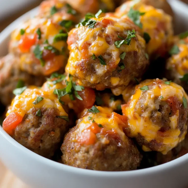 Delve into the tantalizing world of savory snacks with these Zesty Sausage and Cream Cheese Bites. Perfect for game day, parties, or a cozy night in, these bite-sized treats pack a flavorful punch thanks to the spicy breakfast sausage and zesty Rotel diced tomatoes. The rich creaminess of the softened cream cheese balances the robust flavors of the meat and spices, while the sharpness of the cheddar cheese adds an extra layer of interest to each bite. Baked to golden perfection, these bites are not only visually appealing but also incredibly satisfying.