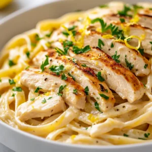 The Garlic Butter Chicken Pasta Delight is a sumptuous amalgamation of creamy textures and robust flavors that create an unforgettable dish. This recipe brings together tender chicken, al dente pasta, and a sauce rich in garlic and butter, making it a perfect meal for any occasion. The interplay between the savory chicken and the garlic-infused buttery sauce, wrapped around perfectly cooked pasta, delivers a comfort food experience that satisfies the taste buds and warms the soul.