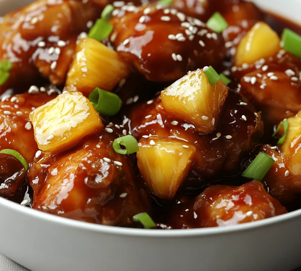 Exploring an irresistible fusion of flavors, Sweet and Sticky Pineapple Chicken is a delightful dish that marries tender chicken thighs with the sweetness of pineapple, creating a savory meal that everyone will love. The combination of juicy pineapple chunks with a sticky, flavorful sauce elevates standard chicken fare to exceptional new heights. This dish showcases a harmonious blend of tangy, sweet, and spicy elements, making it a perfect choice for weeknight dinners or special occasions.