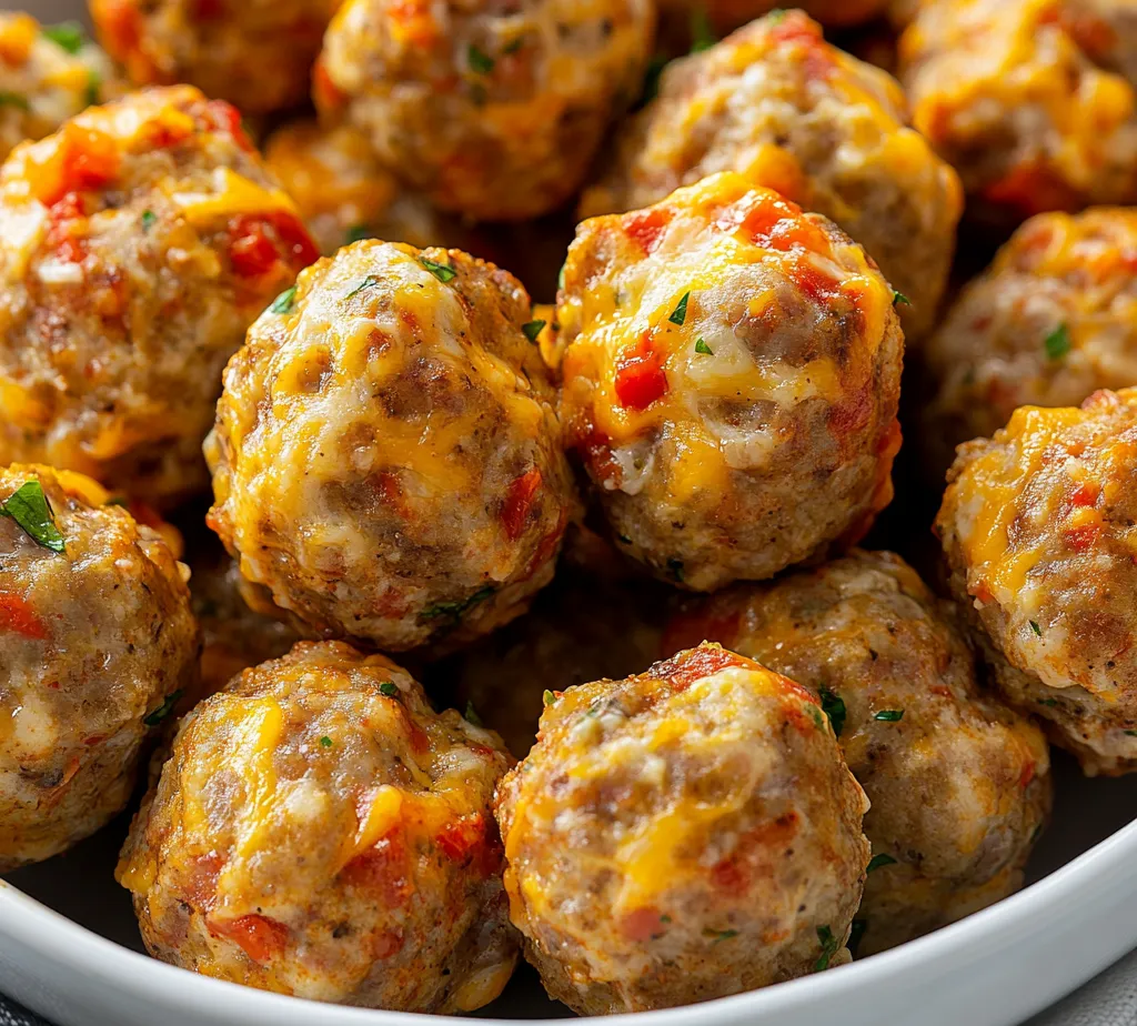 Delve into the tantalizing world of savory snacks with these Zesty Sausage and Cream Cheese Bites. Perfect for game day, parties, or a cozy night in, these bite-sized treats pack a flavorful punch thanks to the spicy breakfast sausage and zesty Rotel diced tomatoes. The rich creaminess of the softened cream cheese balances the robust flavors of the meat and spices, while the sharpness of the cheddar cheese adds an extra layer of interest to each bite. Baked to golden perfection, these bites are not only visually appealing but also incredibly satisfying.