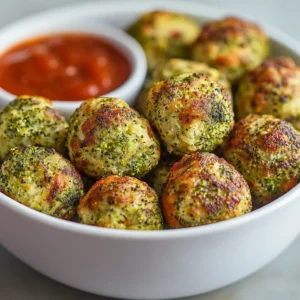 Cheesy Baked Broccoli Delight Balls are a creative and tasty way to incorporate vegetables into your meals while savoring delightful cheesy goodness. These little bites combine fresh broccoli with sharp cheddar and Parmesan cheeses, creating a flavorful snack or appetizer that everyone will love. Served either plain or with a dipping sauce like marinara or ranch dressing, they make an ideal choice for parties, family get-togethers, or as a nutritious snack for kids and adults alike.