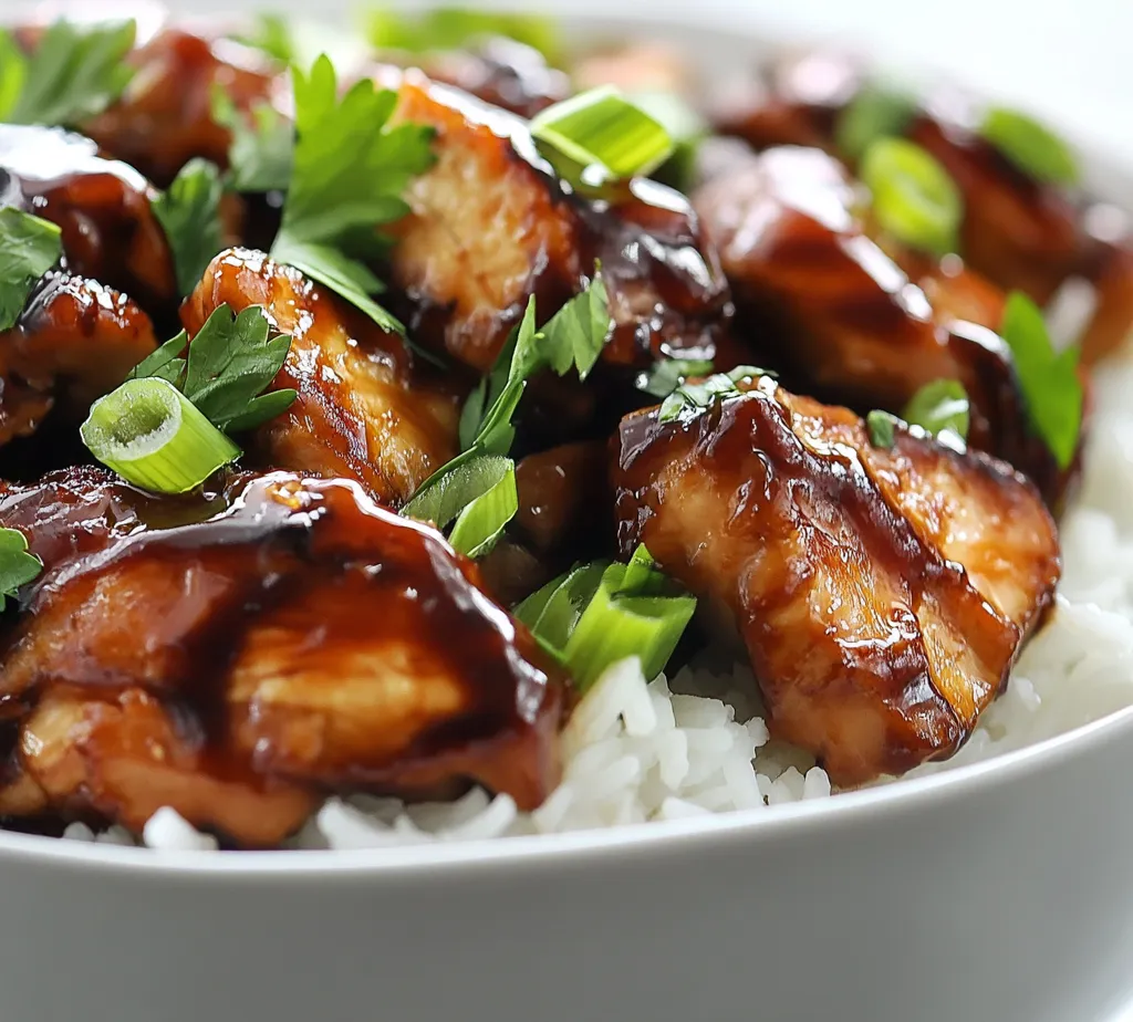 Honey BBQ Chicken Delight on Fluffy Rice is a fusion of flavors that offers a delightful dining experience for both family dinners and casual get-togethers. The combination of tender chicken marinated in a beautifully balanced honey and BBQ sauce serves as the star of this dish, while the jasmine rice acts as the perfect canvas to soak up the savory and slightly sweet sauce. This recipe is not just about a meal; it's about enjoying the comforting and hearty essence of home-cooked food.
