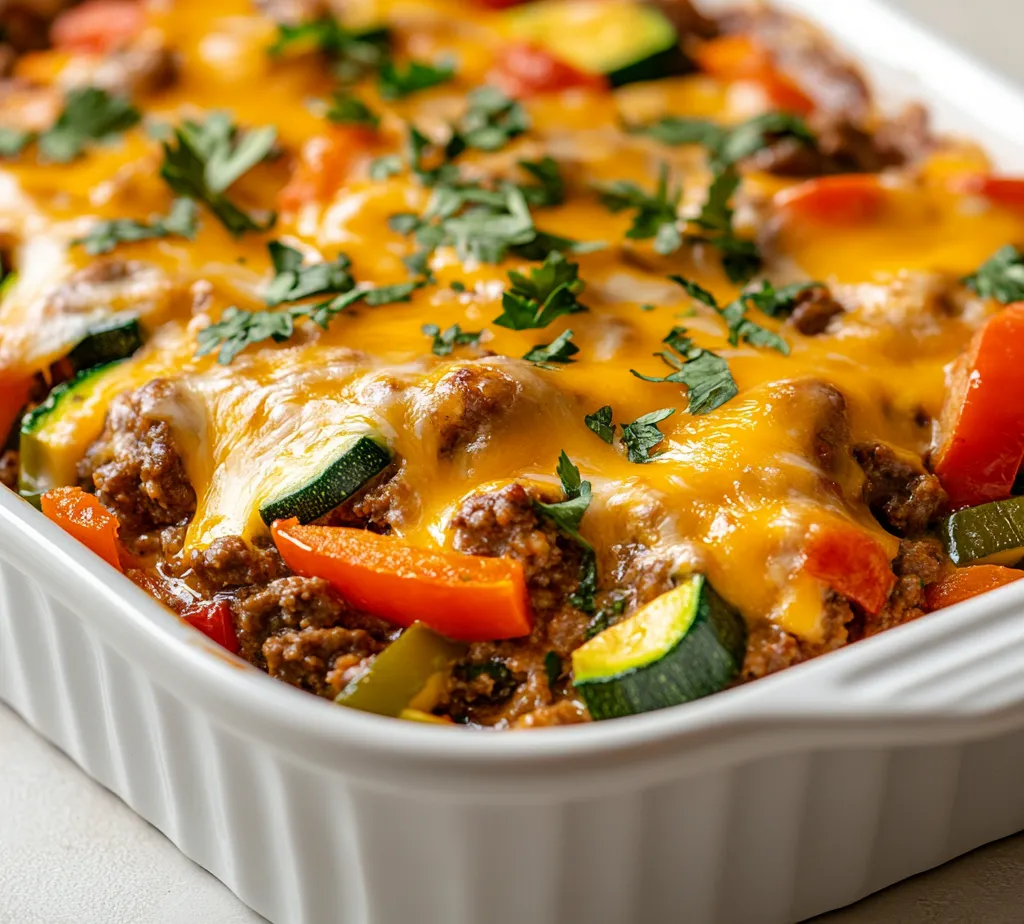 Cheesy Loaded Meatloaf Casserole with Vegetables is a hearty, comforting dish that perfectly blends flavors and textures. This casserole elevates the traditional meatloaf to an entirely new level by incorporating a delicious combination of both ground beef and pork, providing a rich and succulent taste. The addition of colorful vegetables like bell peppers, zucchini, and carrots not only enhances its nutritional value but also adds freshness and vibrancy to every bite.