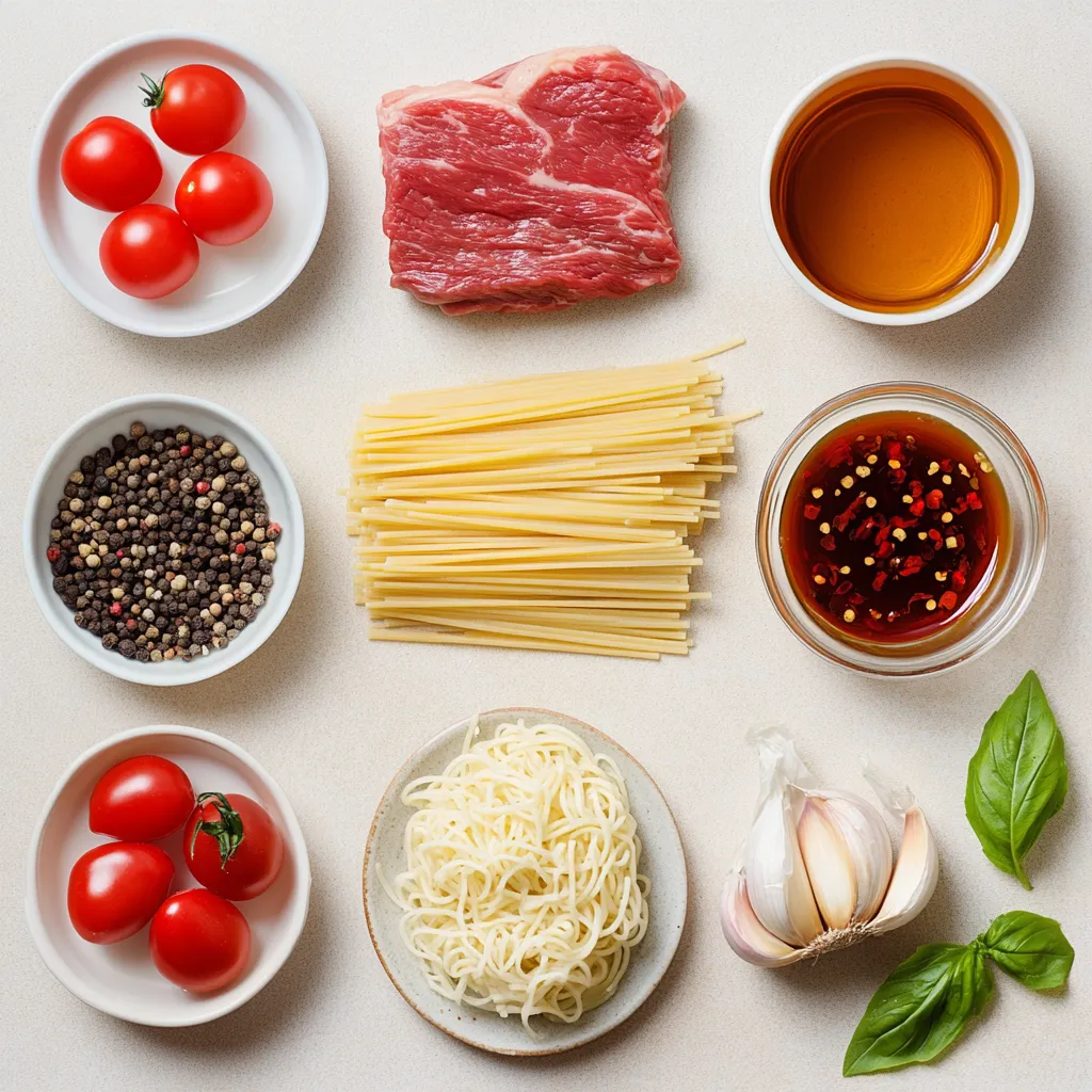Garlic Steak Pasta is a delightful dish that balances sweet, spicy, and savory elements in a manner that is both comforting and exciting. Perfect for a quick weeknight dinner or a special occasion, this recipe delivers flavor-packed bites and a satisfying texture. With a blend of tender flank steak, vibrant vegetables, and aromatic garlic, this dish is bound to become a favorite in your kitchen.