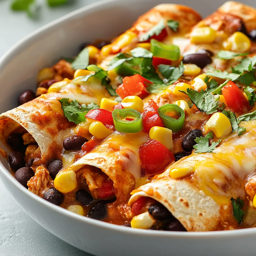 Understanding the charm of Mexican cuisine often starts with vibrant dishes like enchiladas. The Protein-Packed Fiesta Chicken Enchiladas offer a wholesome spin on this classic dish, loaded with nutritious ingredients that not only satisfy but also excite the palate. With a focus on heartiness and flavor, this recipe is crafted using accessible ingredients that can elevate your dinner experience. Ideal for family gatherings or weeknight dinners, these enchiladas incorporate a range of textures and flavors, from the creamy filling to the gooey cheese topping.