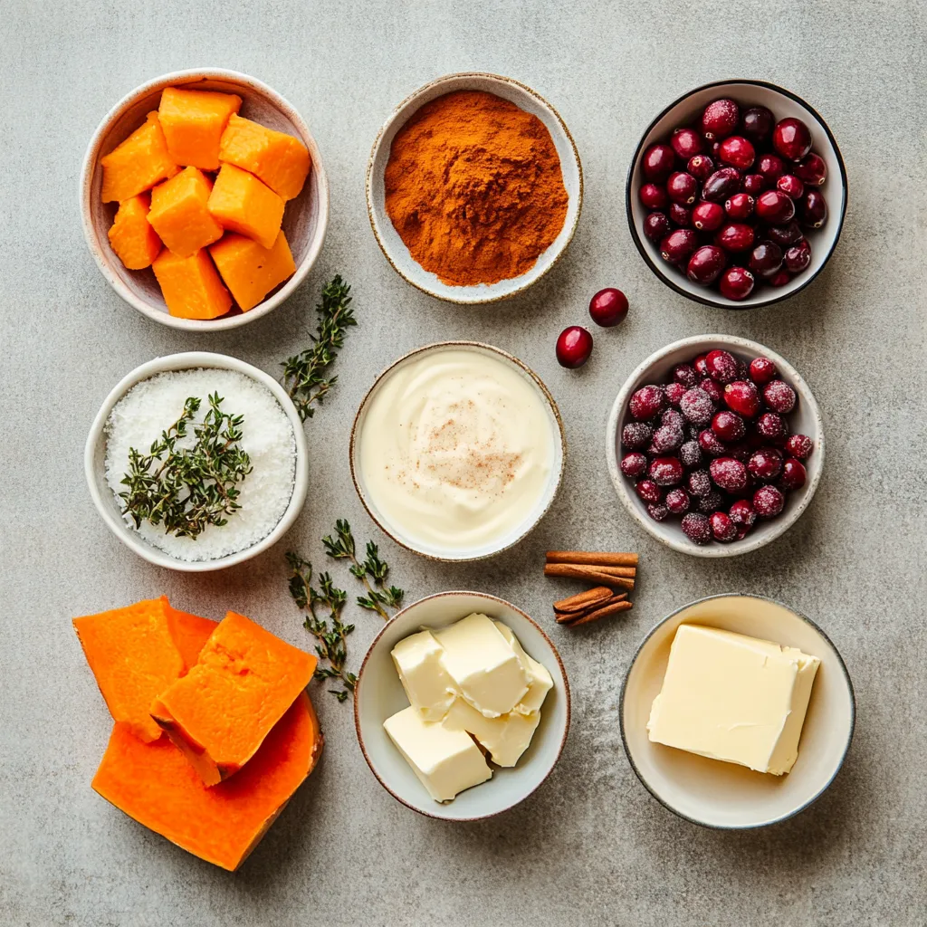 Sweet Potato and Cranberry Gratin Delight harmoniously combines the earthy sweetness of sweet potatoes with the tart brightness of cranberries. This dish stands out with its creamy texture, thanks to a luscious cream mixture that melds the flavors beautifully. Topped with a layer of Gruyère and Parmesan cheeses, the gratin achieves an impressive golden crust that not only looks appealing but also provides an added depth of flavor with every bite.